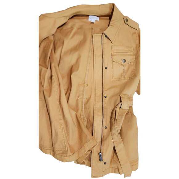 MARKET & SPRUCE NWOT Mustard Yellow Bambi Safari-Style Jacket Size 2 - Picture 7 of 11